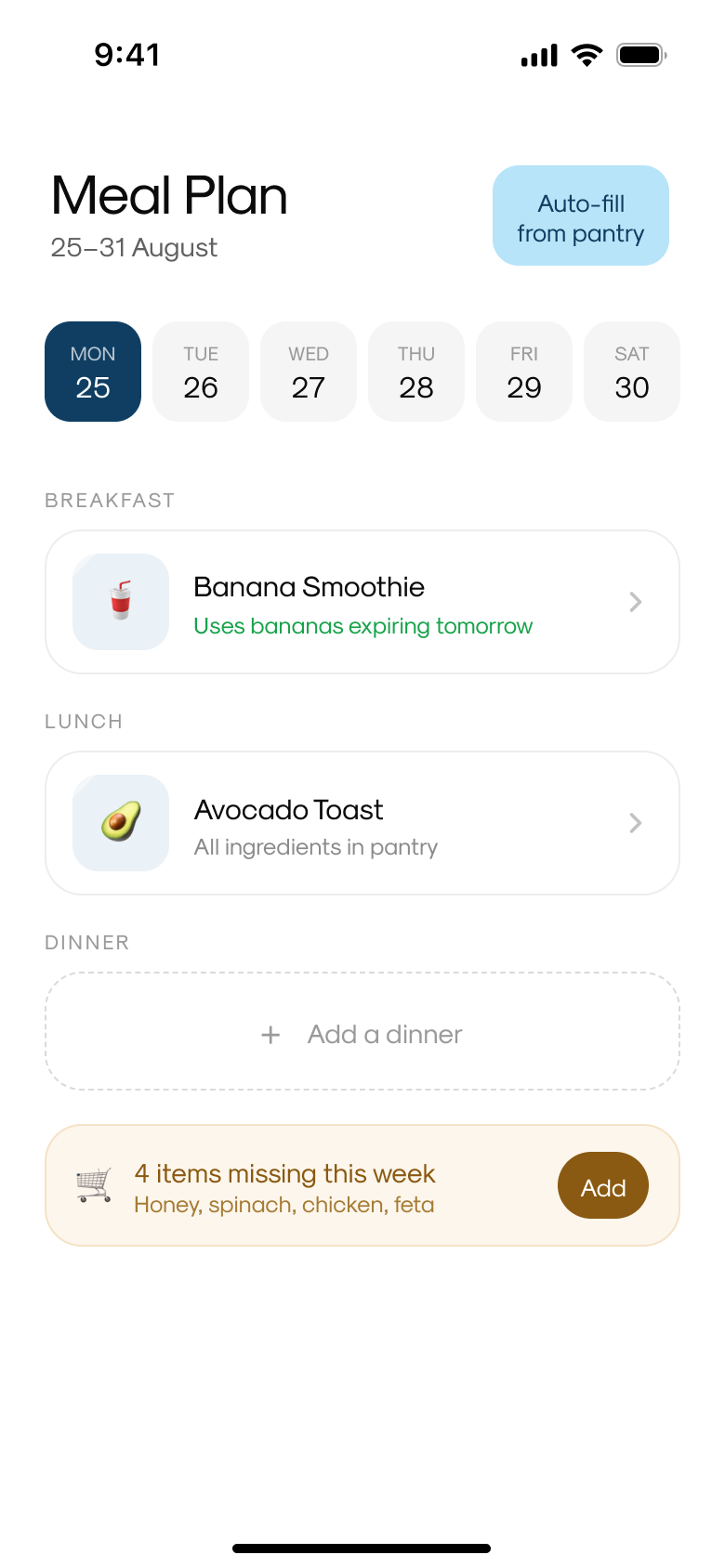 Week grid, the alternative